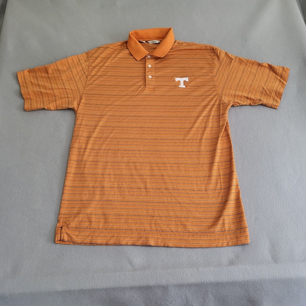 Cutter & Buck Striped University Of Tennessee Volunteers Polo Shirt Men's Size L